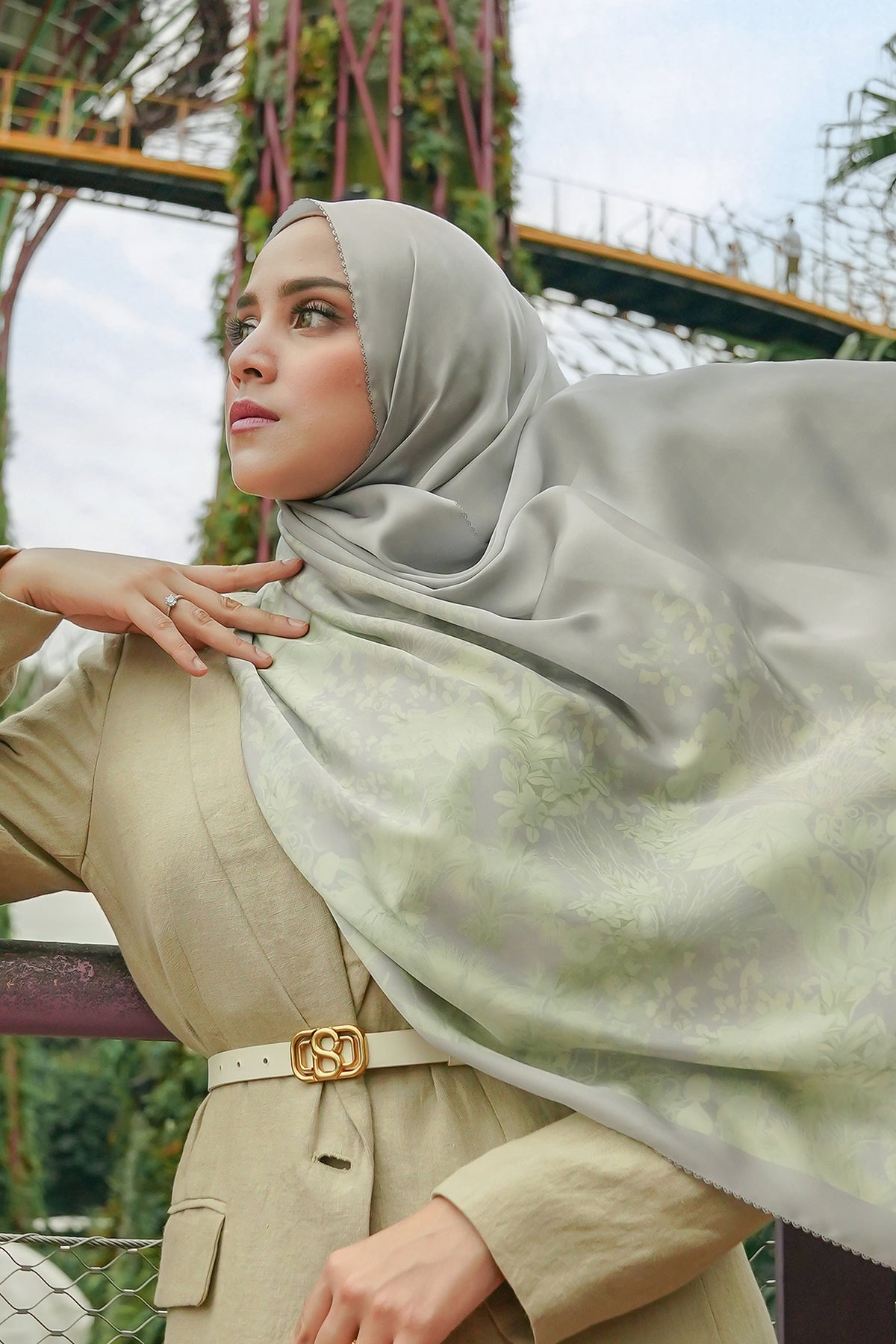 Singapur Saten Şal - Doğa