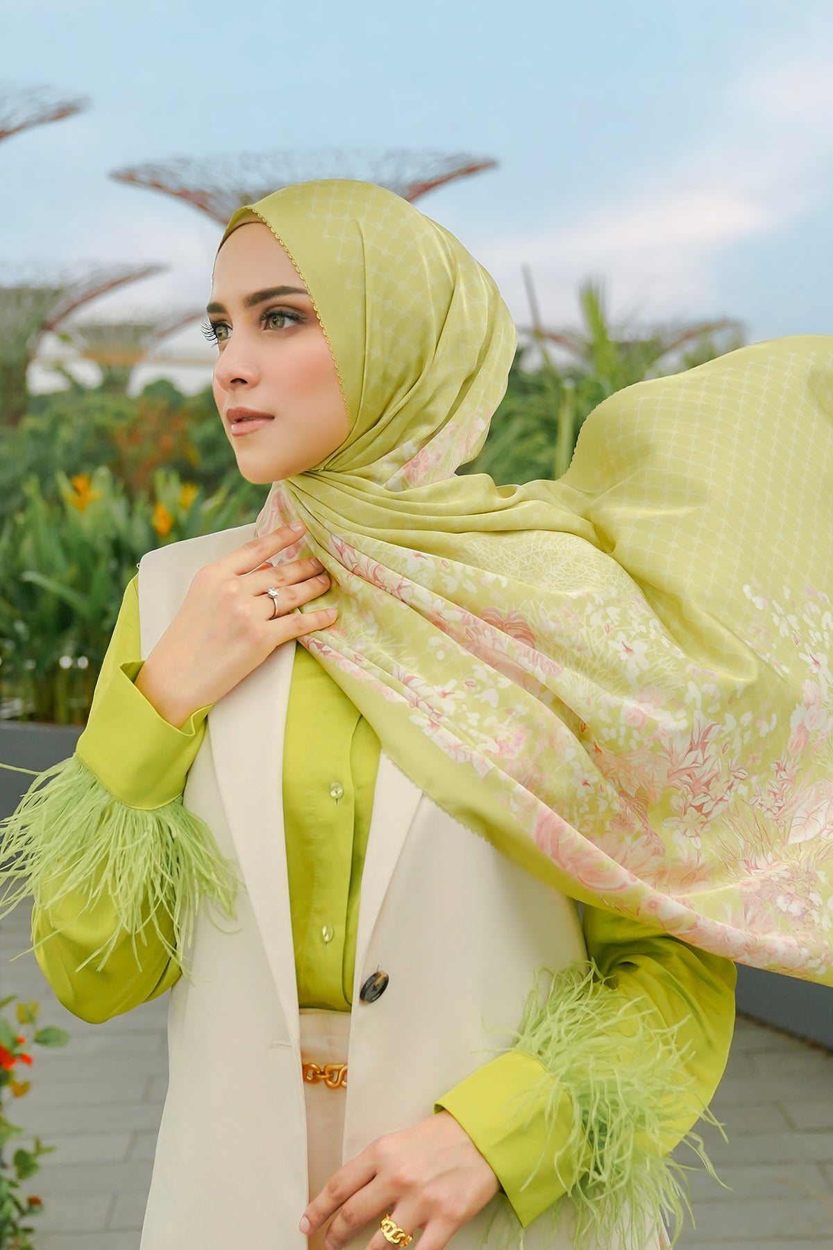 Singapur Saten Şal - Kaya Tost