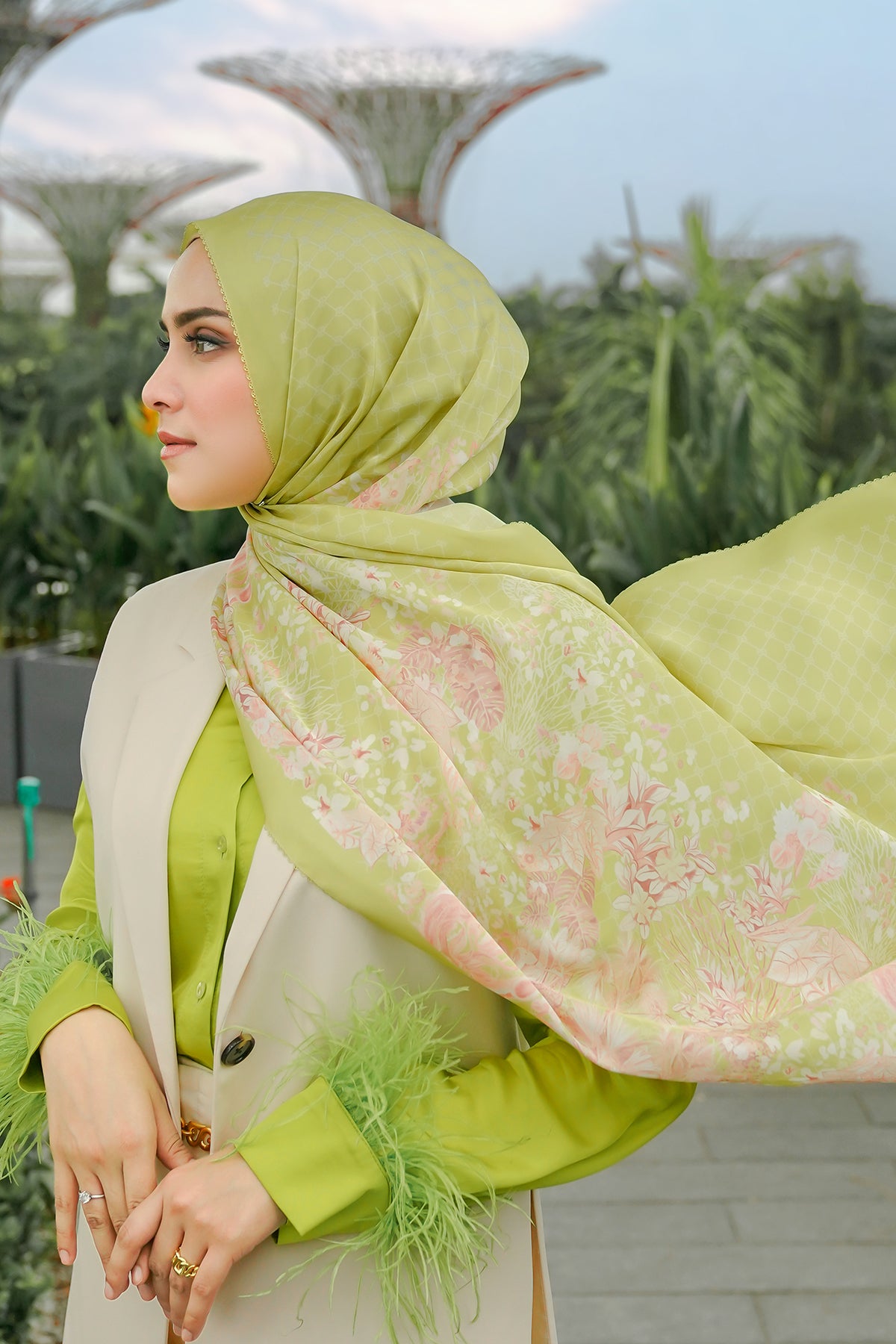 Singapur Saten Şal - Kaya Tost