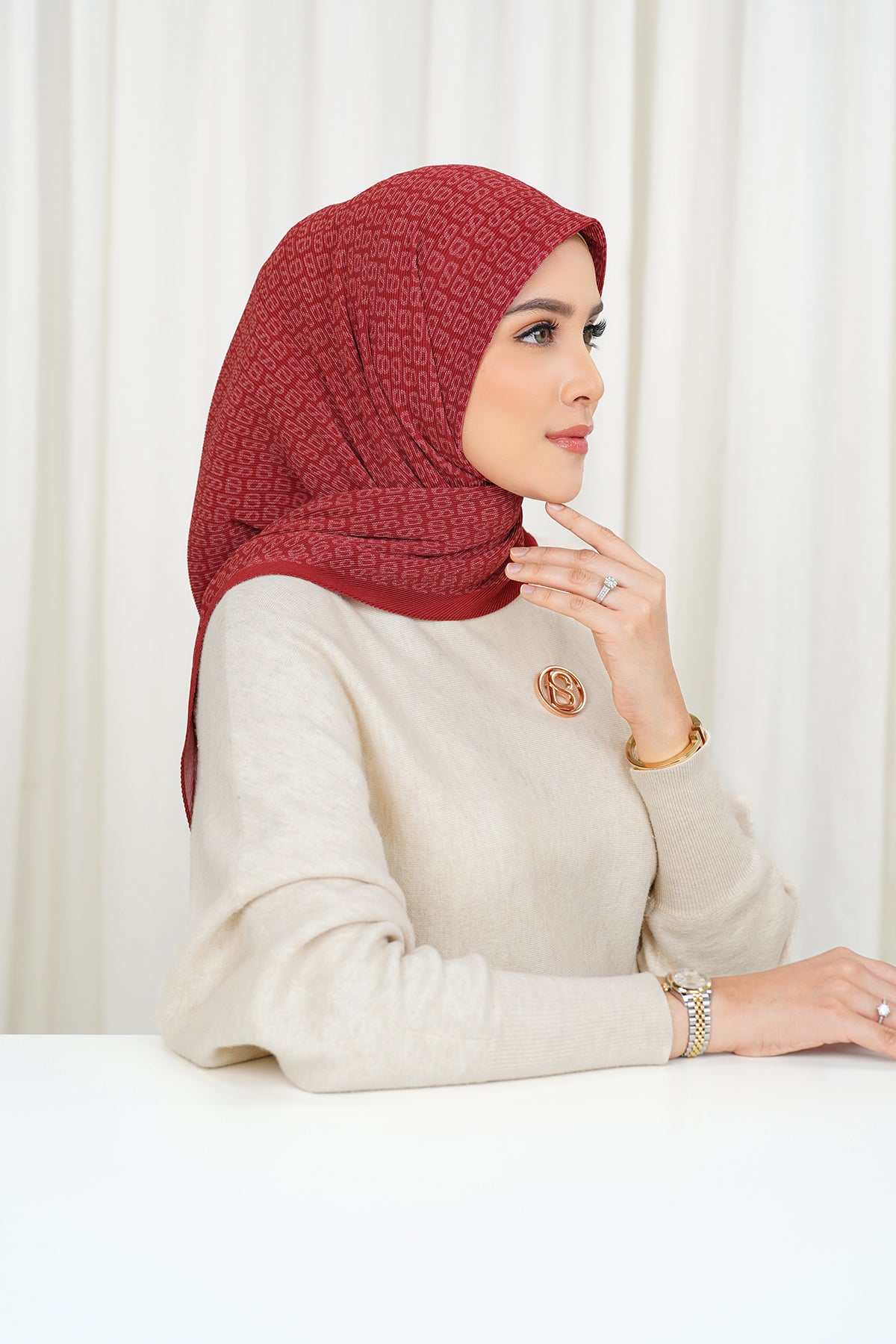 Tapis Pleated Square - Tomato