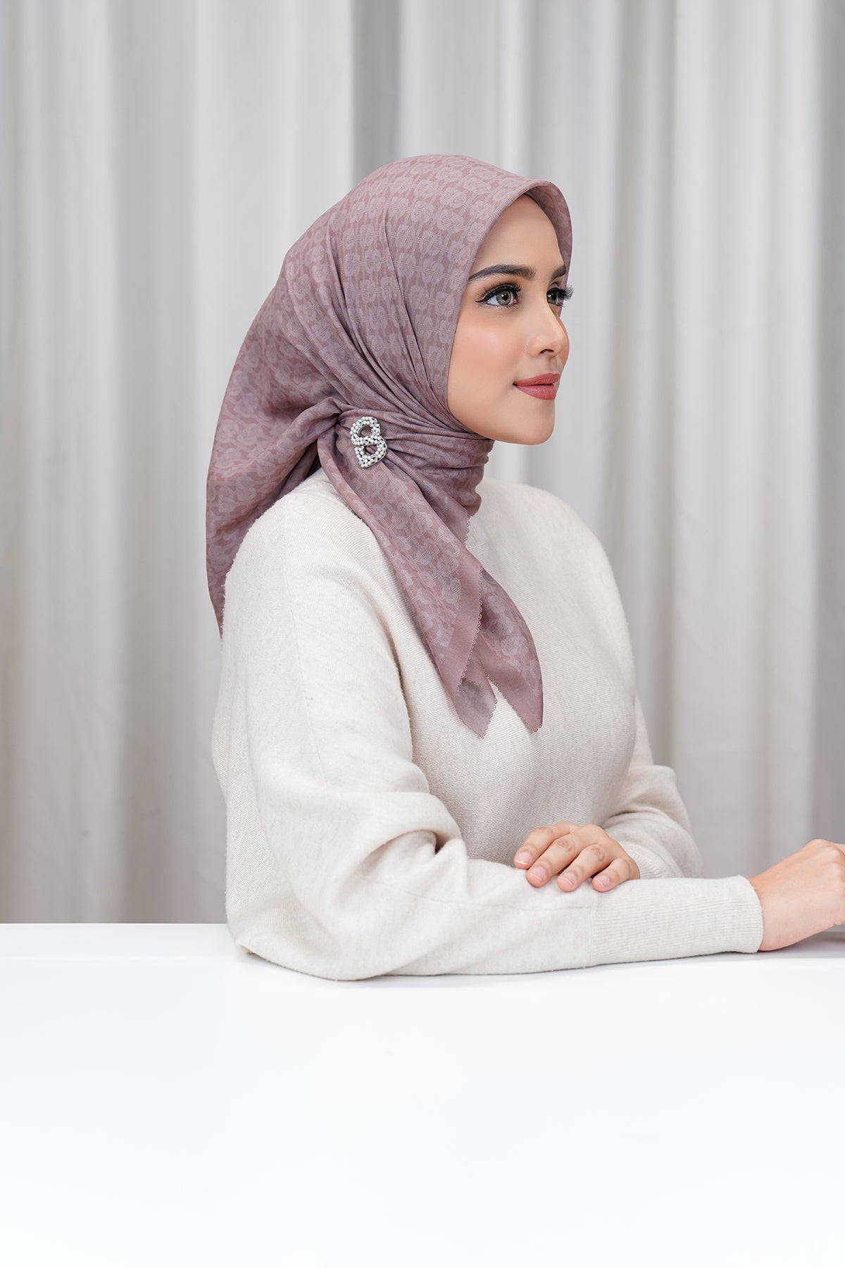 Hasır Voile Kare - Burlwood