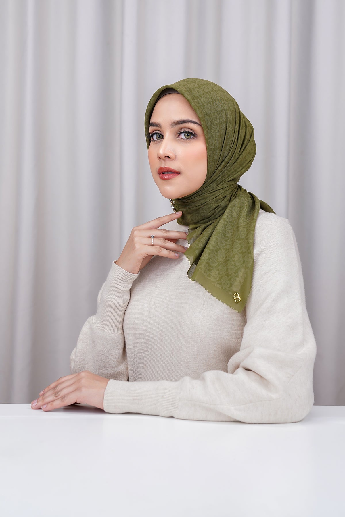 Hasır Vual Kare - Köknar Yeşili