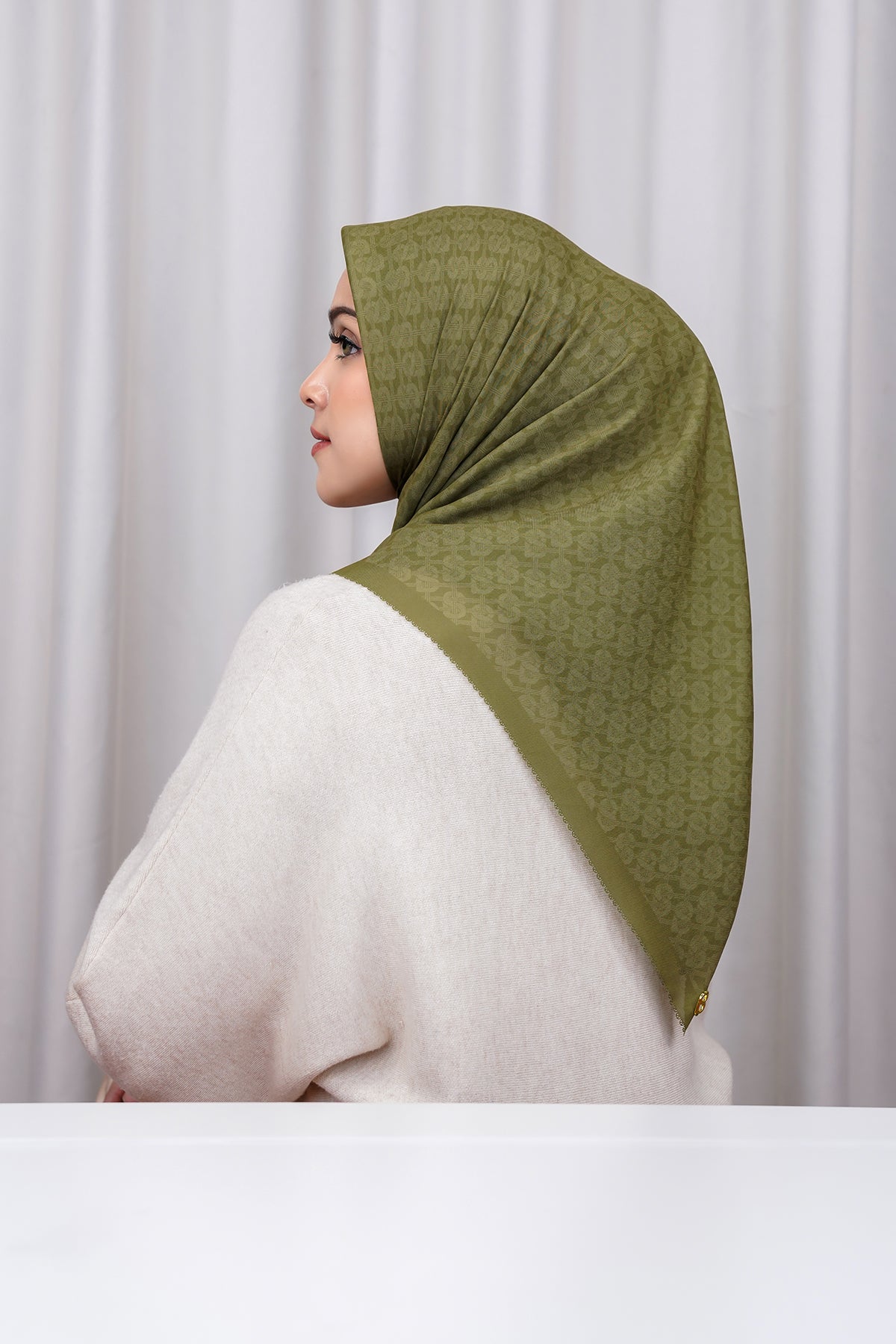 Hasır Vual Kare - Köknar Yeşili