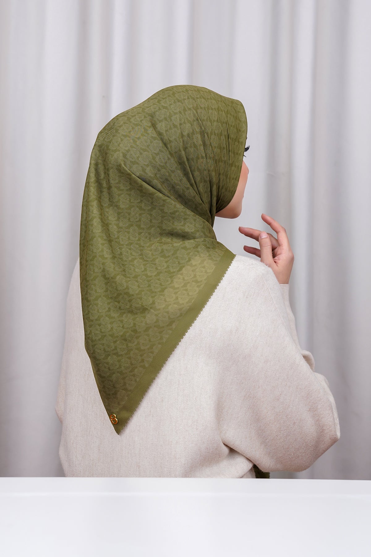 Hasır Vual Kare - Köknar Yeşili