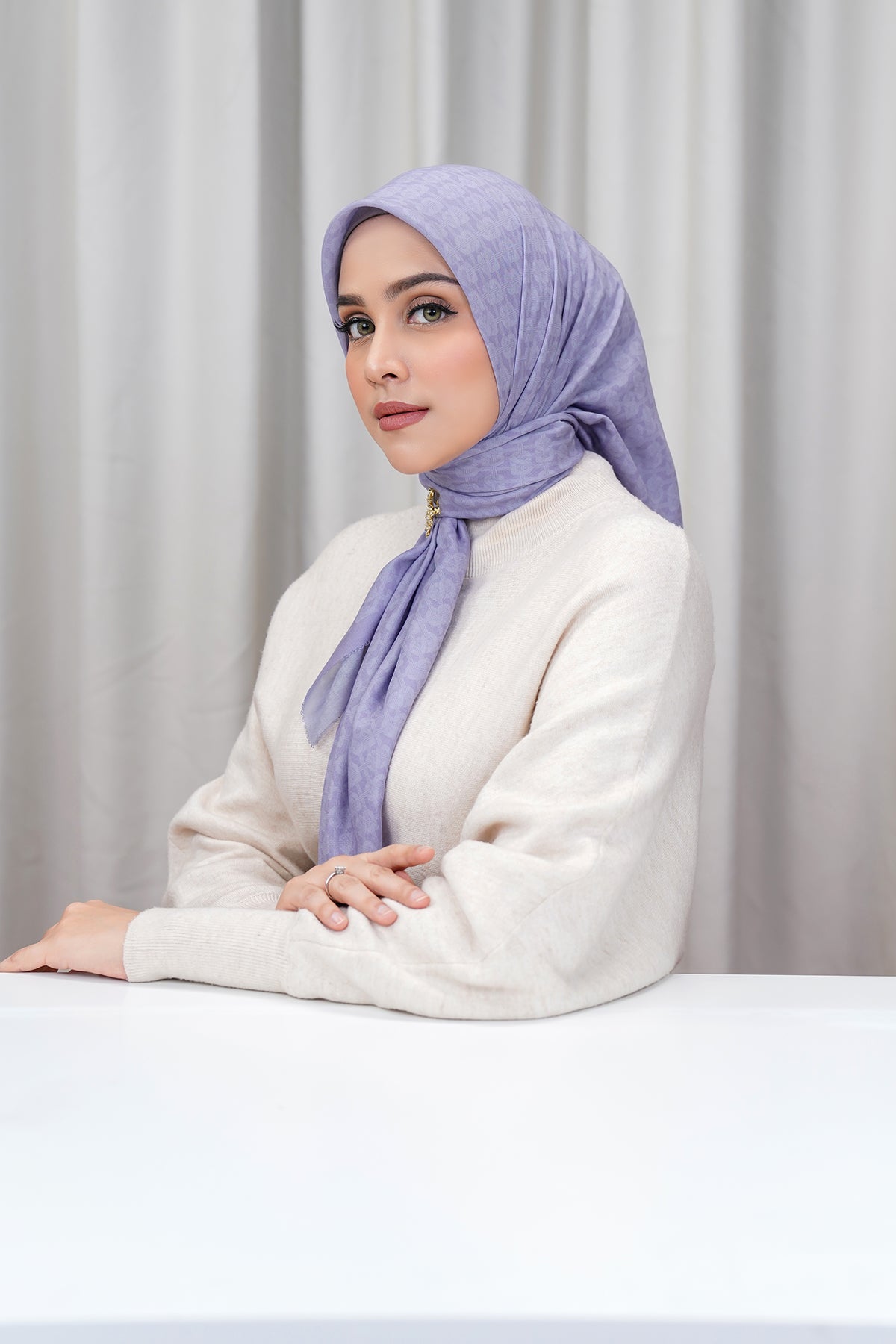 Wicker Voile Square - Lavender Aura