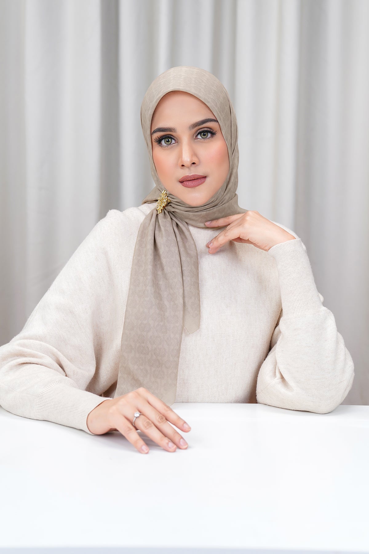 Hasır Voile Kare - Ay Işığı