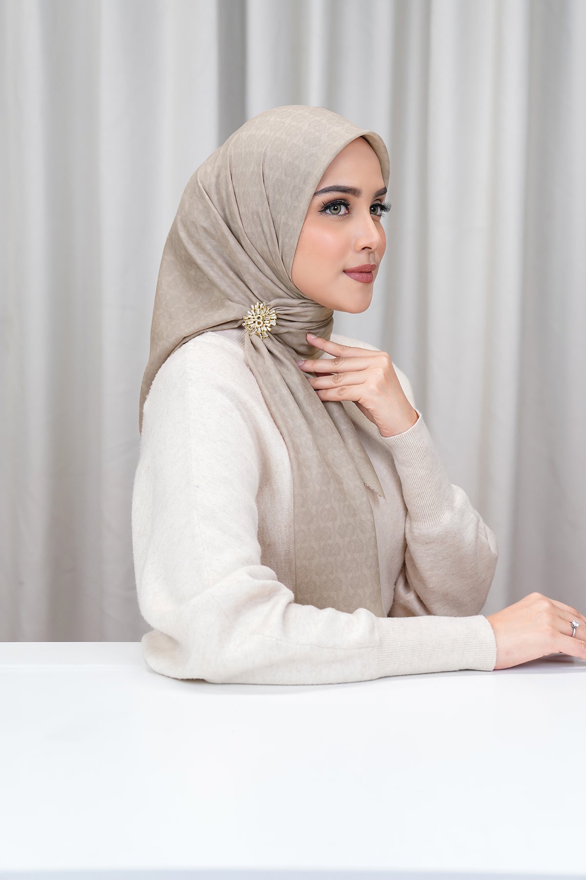 Hasır Voile Kare - Ay Işığı