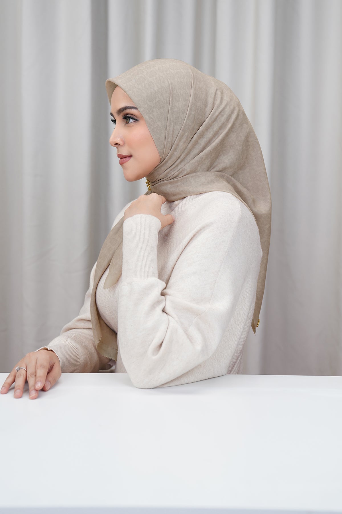 Hasır Voile Kare - Ay Işığı