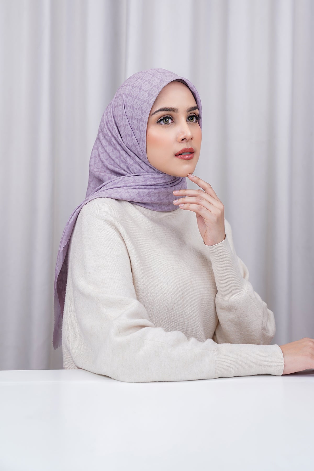 Hasır Vual Kare - Mor Güvercin