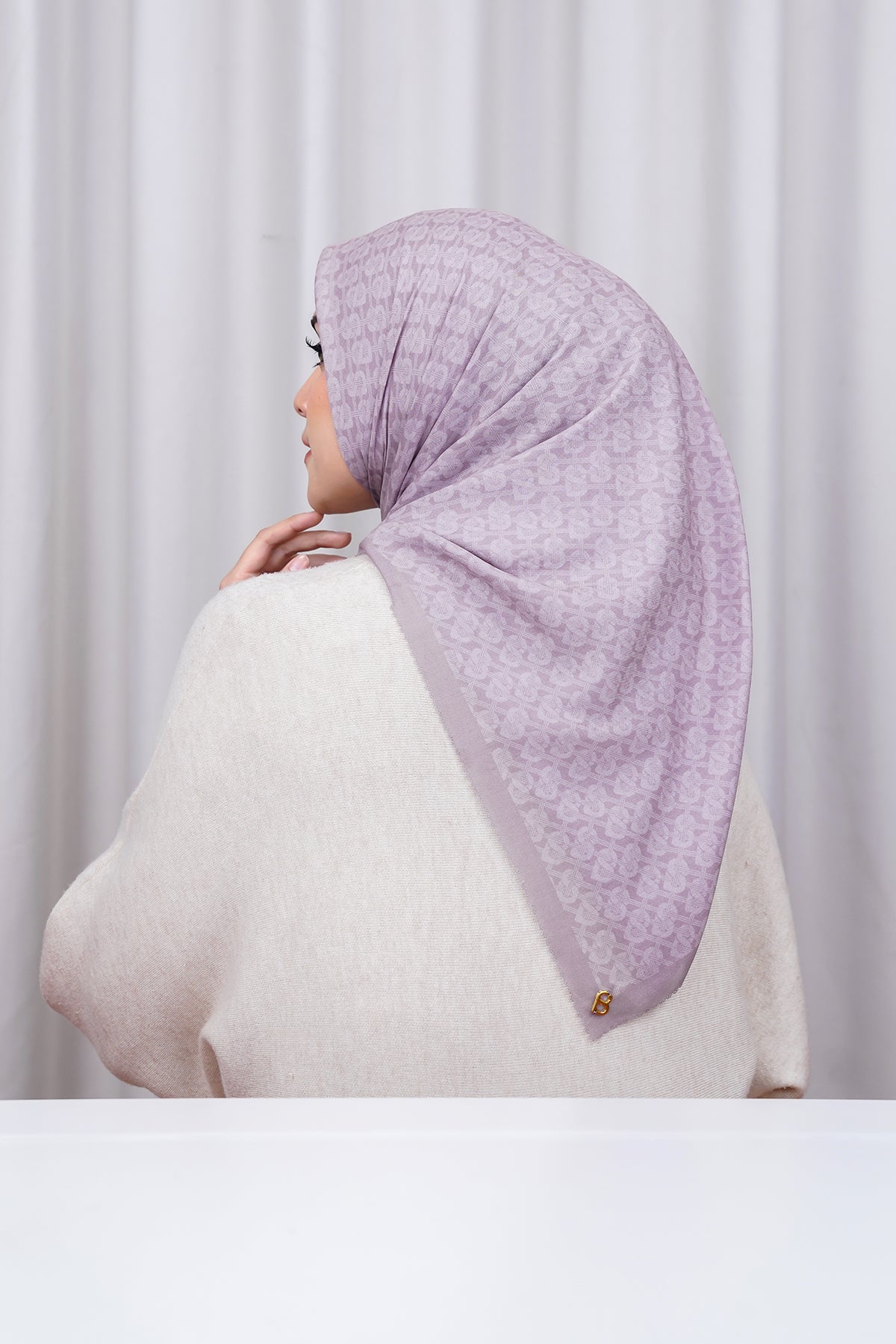 Hasır Vual Kare - Mor Güvercin