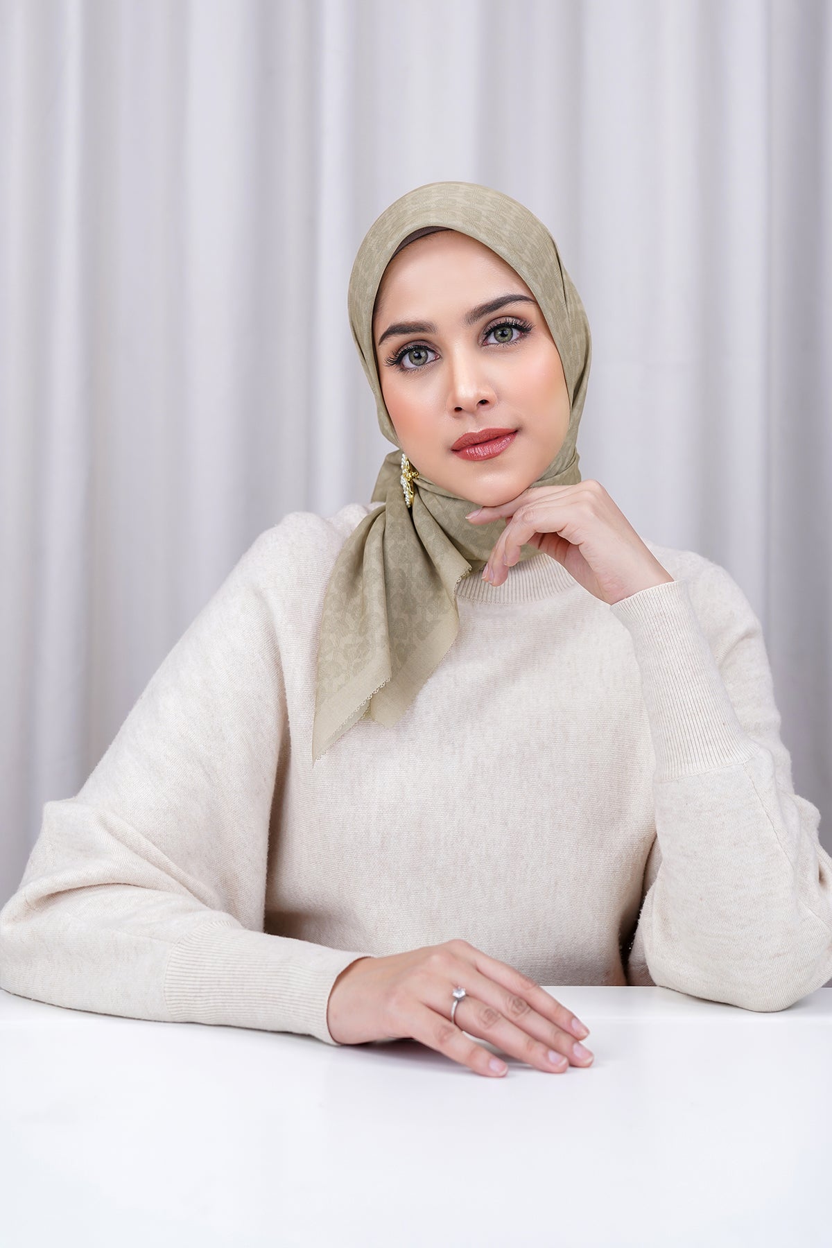 Wicker Voile Square - Sesame