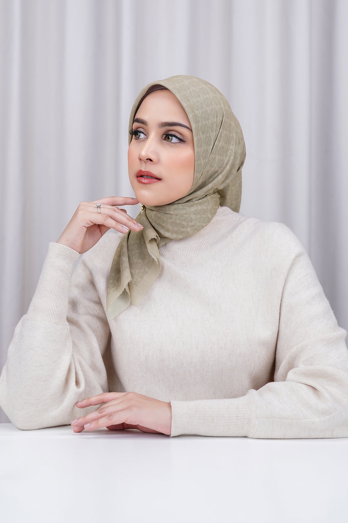 Wicker Voile Square - Sesame