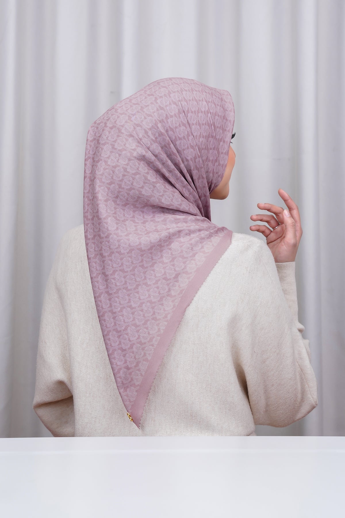 Hasır Voile Kare - Woodrose