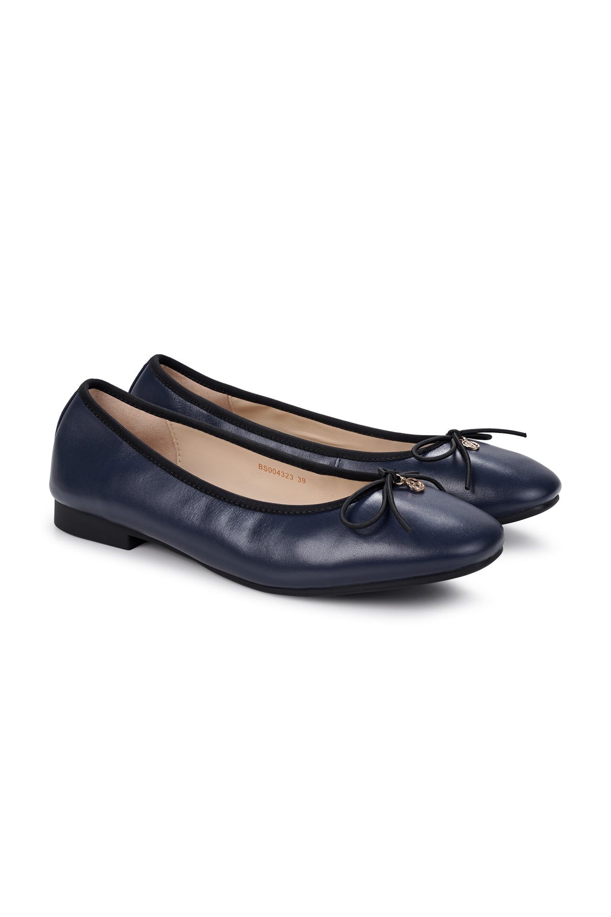 Ballet Flats With Navy Blue Ballerinas Satin Bow Ballerina Flats