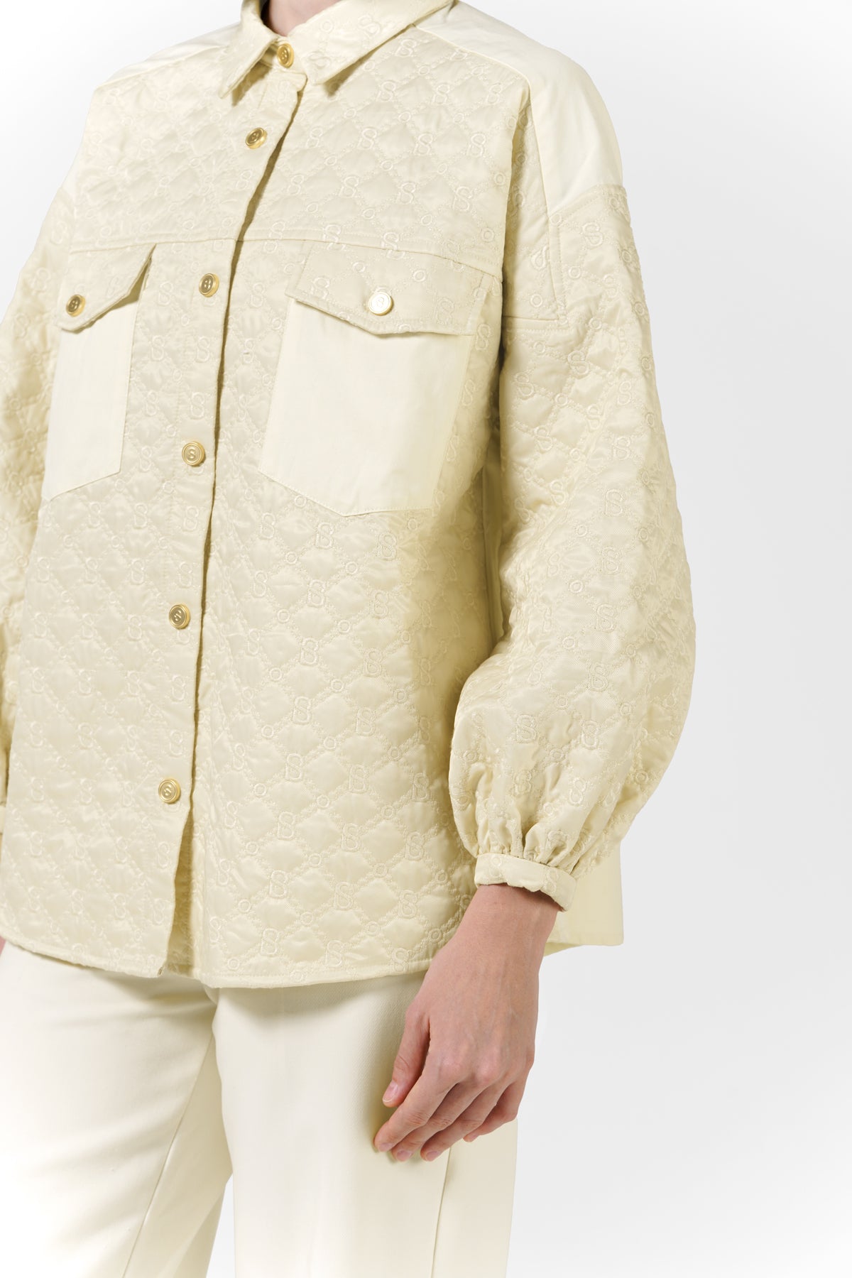 Beverly Quilted Puff Shirt - Cream
