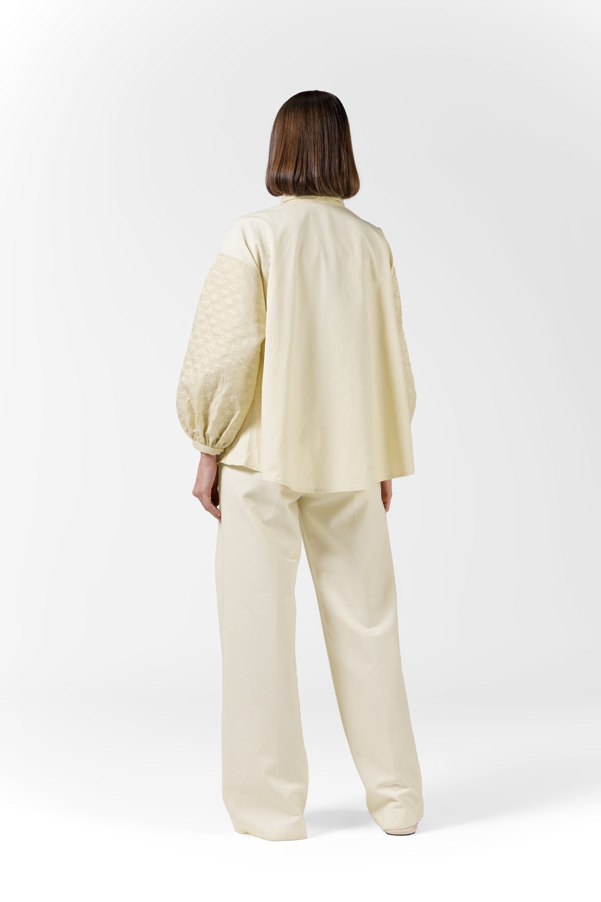 Beverly Quilted Puff Shirt - Cream