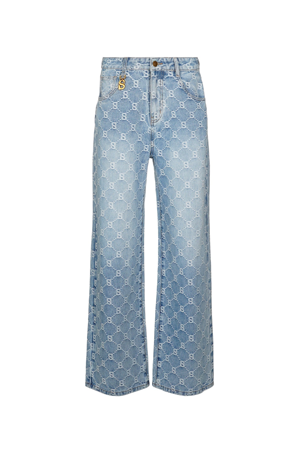 Beverly Geniş Paça Yüksek Bel Kot Pantolon - Açık Mavi