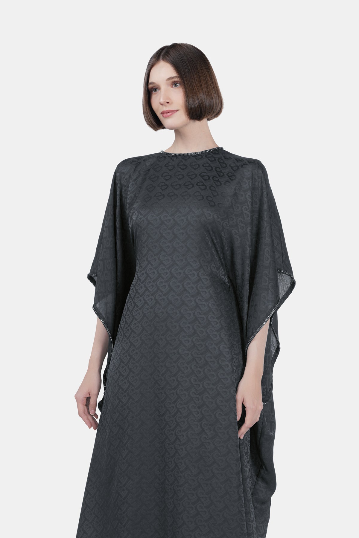 Bimu Monogram Satin Dress - Eclipse