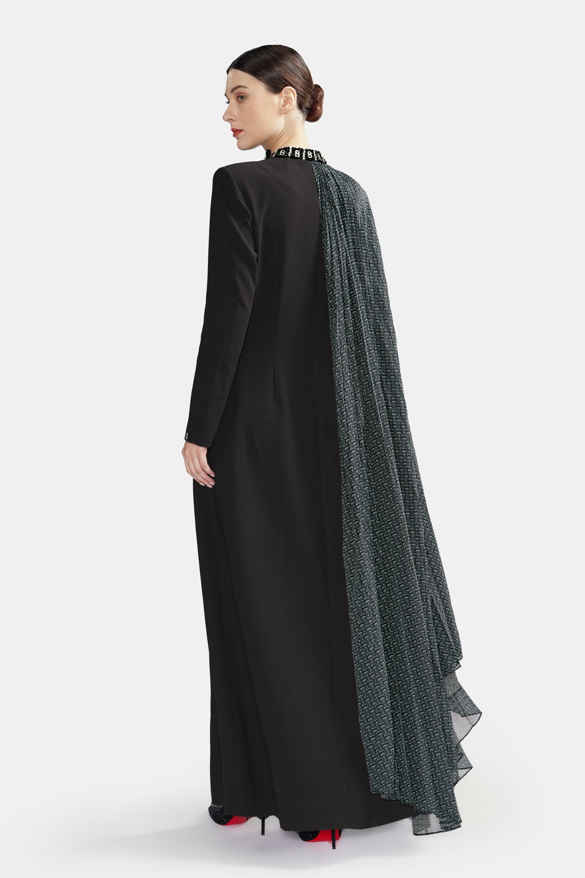 Bimu Pleated Cape Dress - Eclipse