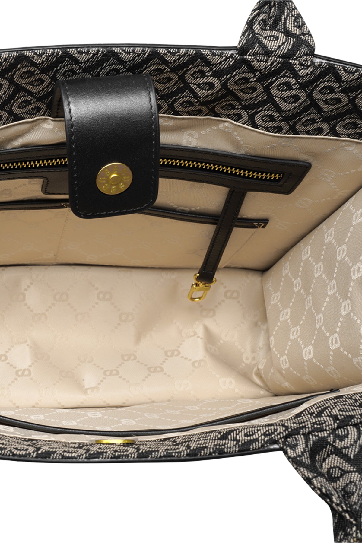 Bimu Jakarlı Tote Çanta Büyük - Siyah