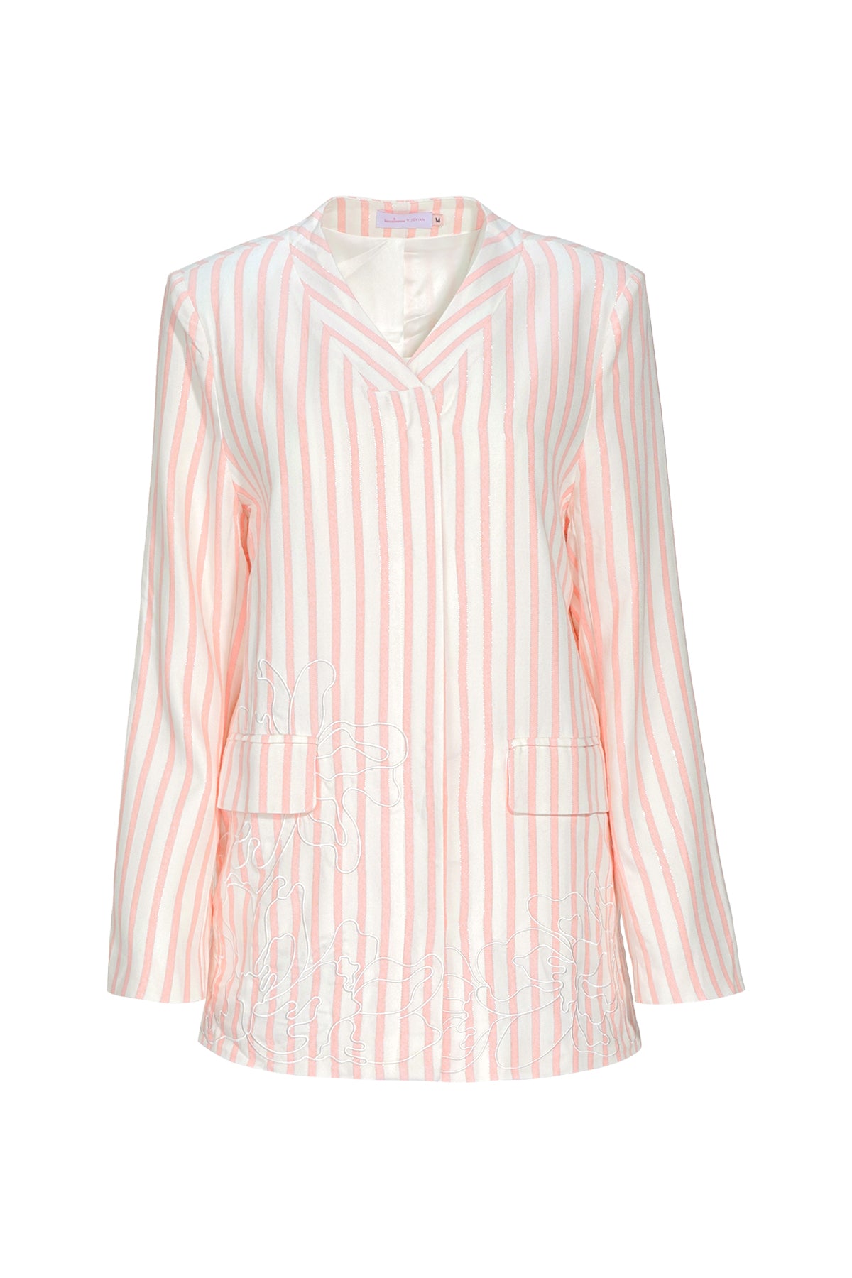 Buttonscarves X Jovian Paradiso Petra Ceket Beyaz Pembe