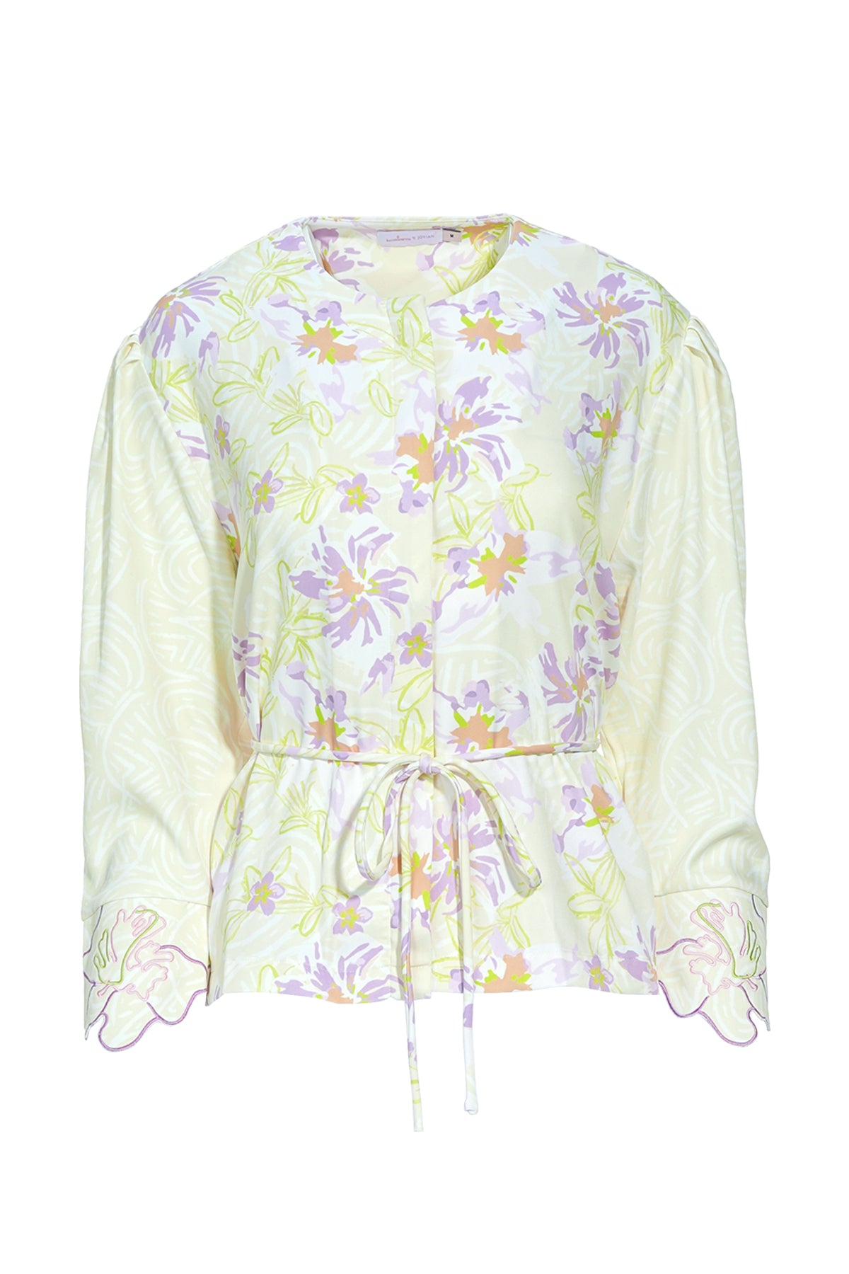 Buttonscarves X Jovian Paradiso Phoebe Blouse In Cannoli Cream