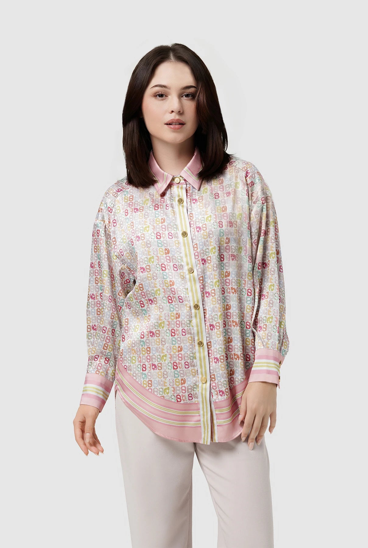 Nagita Oversized Shirt - Peach