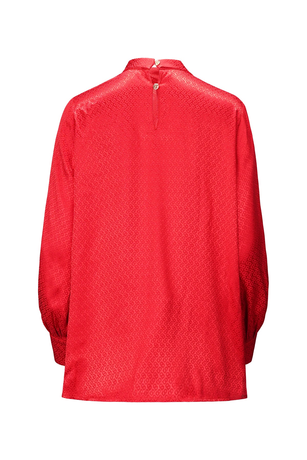 Claudia Monogram Drapery Blouse - Red