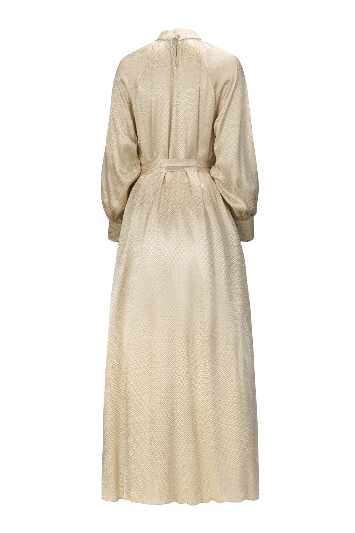 Claudia Monogram Pleated Dress - Ecru