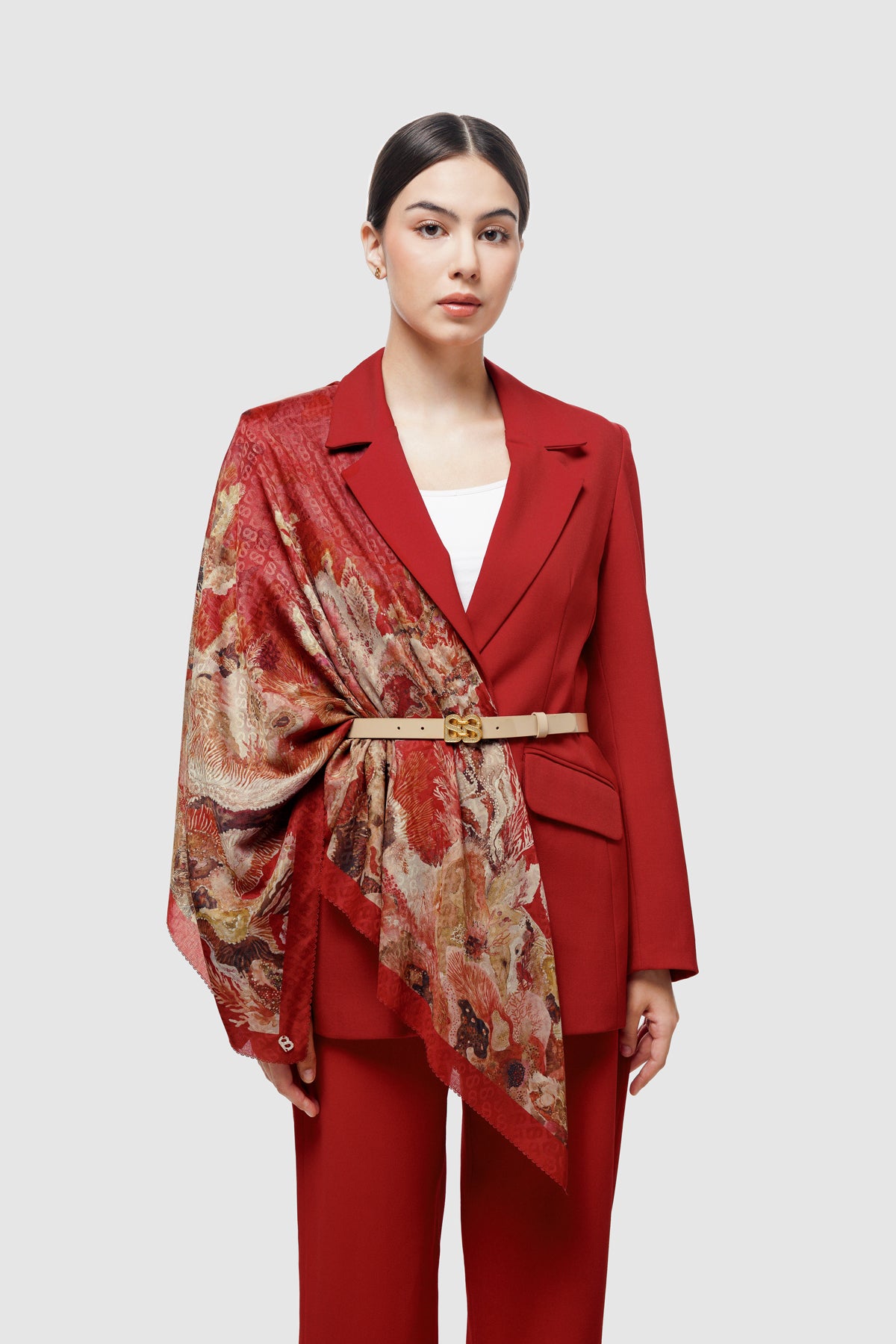 Dune Jacquard Voile - Crimson