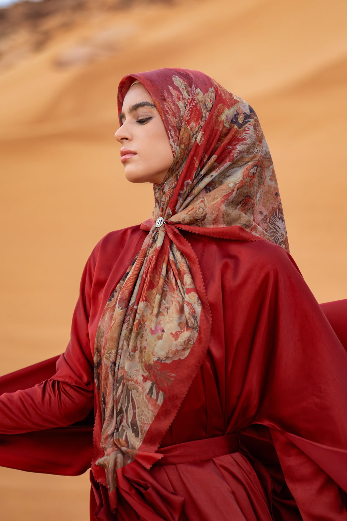 Dune Jacquard Voile - Crimson