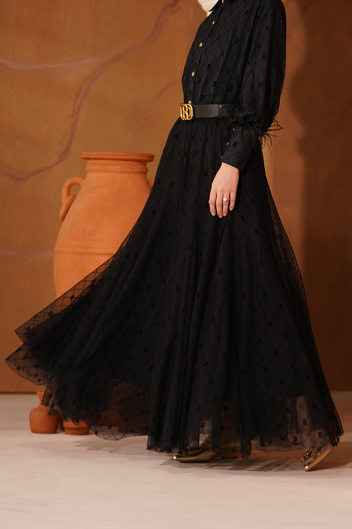 Monogram File Etek - Siyah