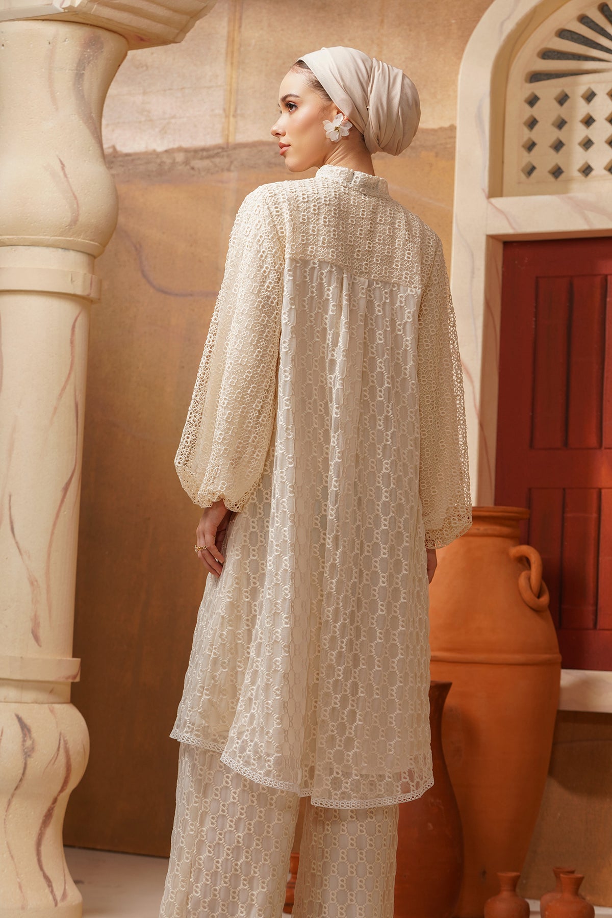 Monogram Lace Outer - Cream