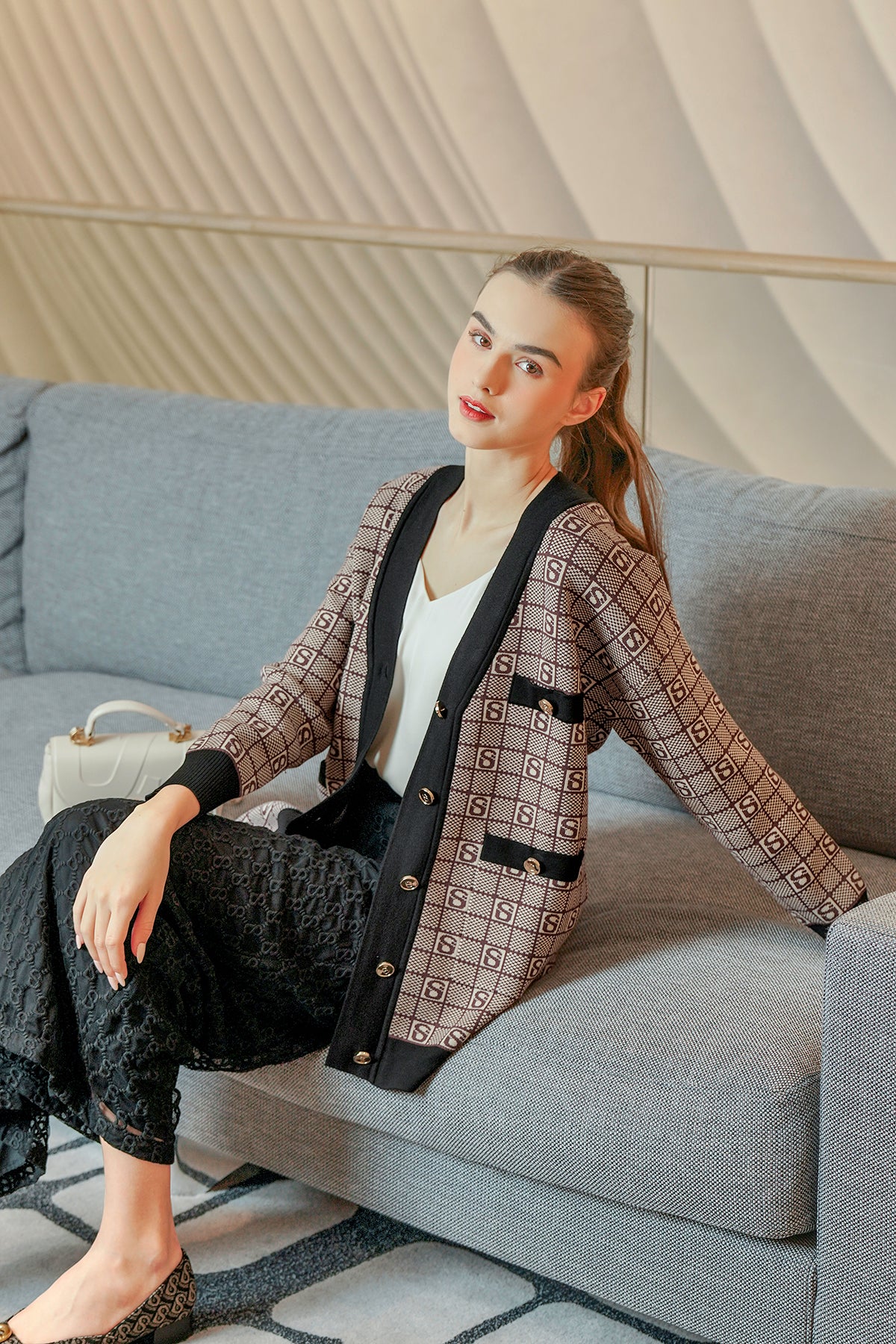 Plaid Outer - Mahogany