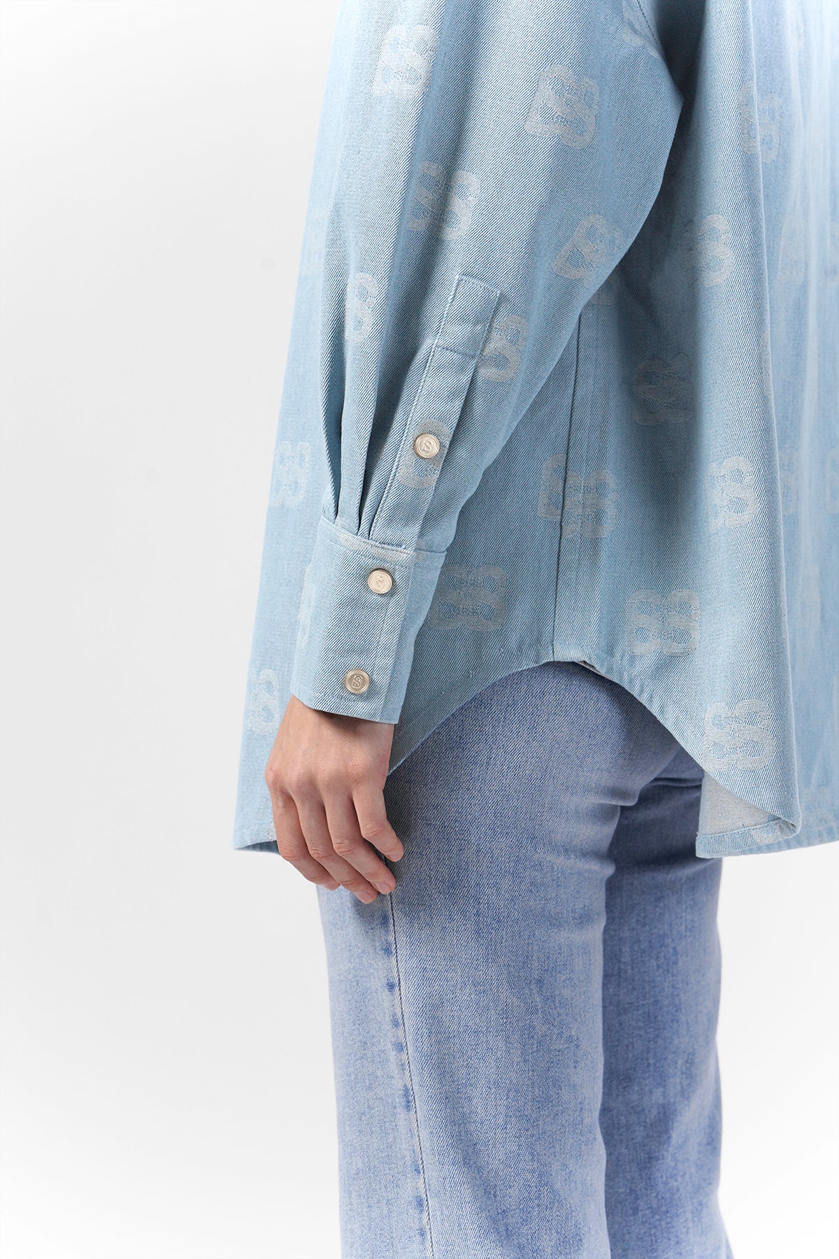 Deux Oversized Denim Shirt - Blue