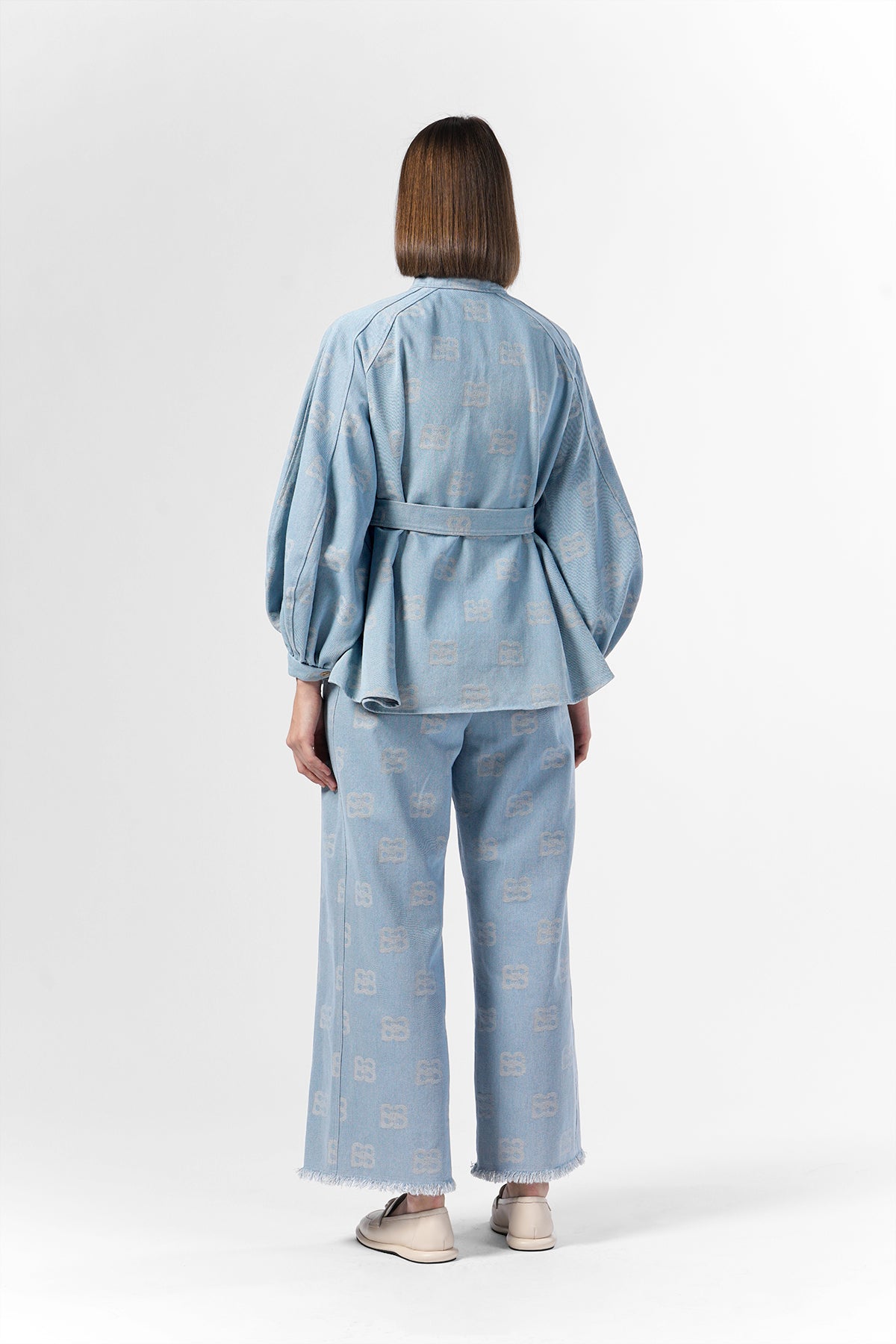 Deux Raglan Denim Shirt - Blue