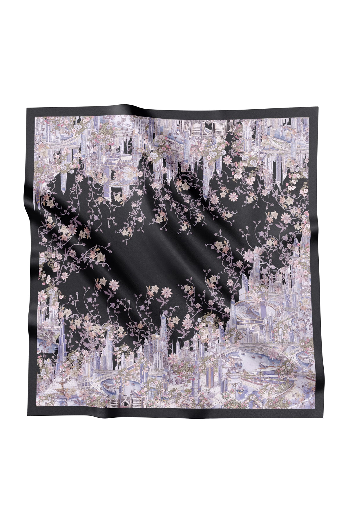 Dubai 2 Voile Kare - Siyah Ud