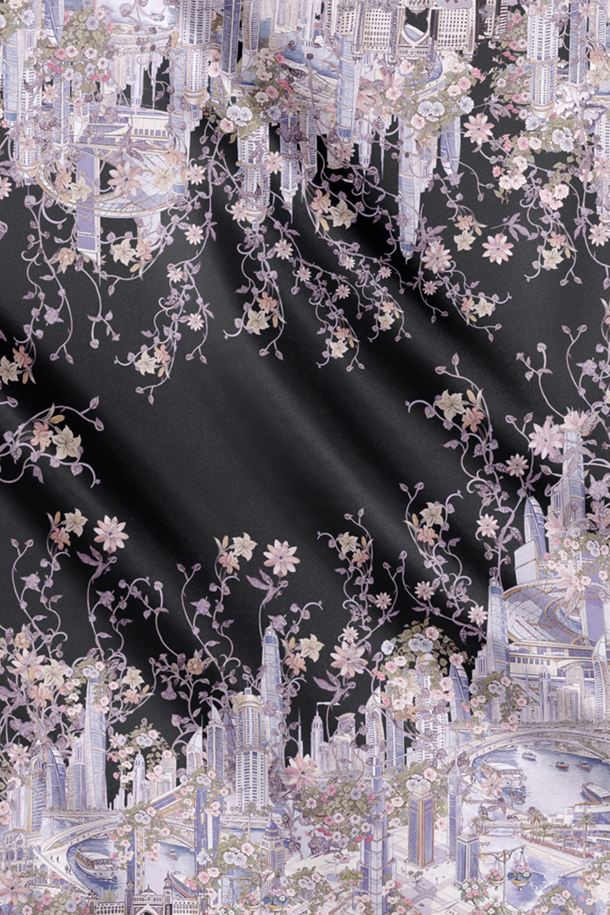 Dubai 2 Voile Kare - Siyah Ud