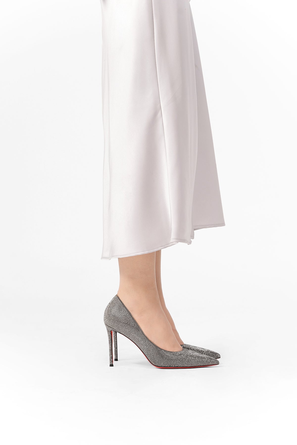 Glitz Topuklu Ayakkabılar - Gümüş