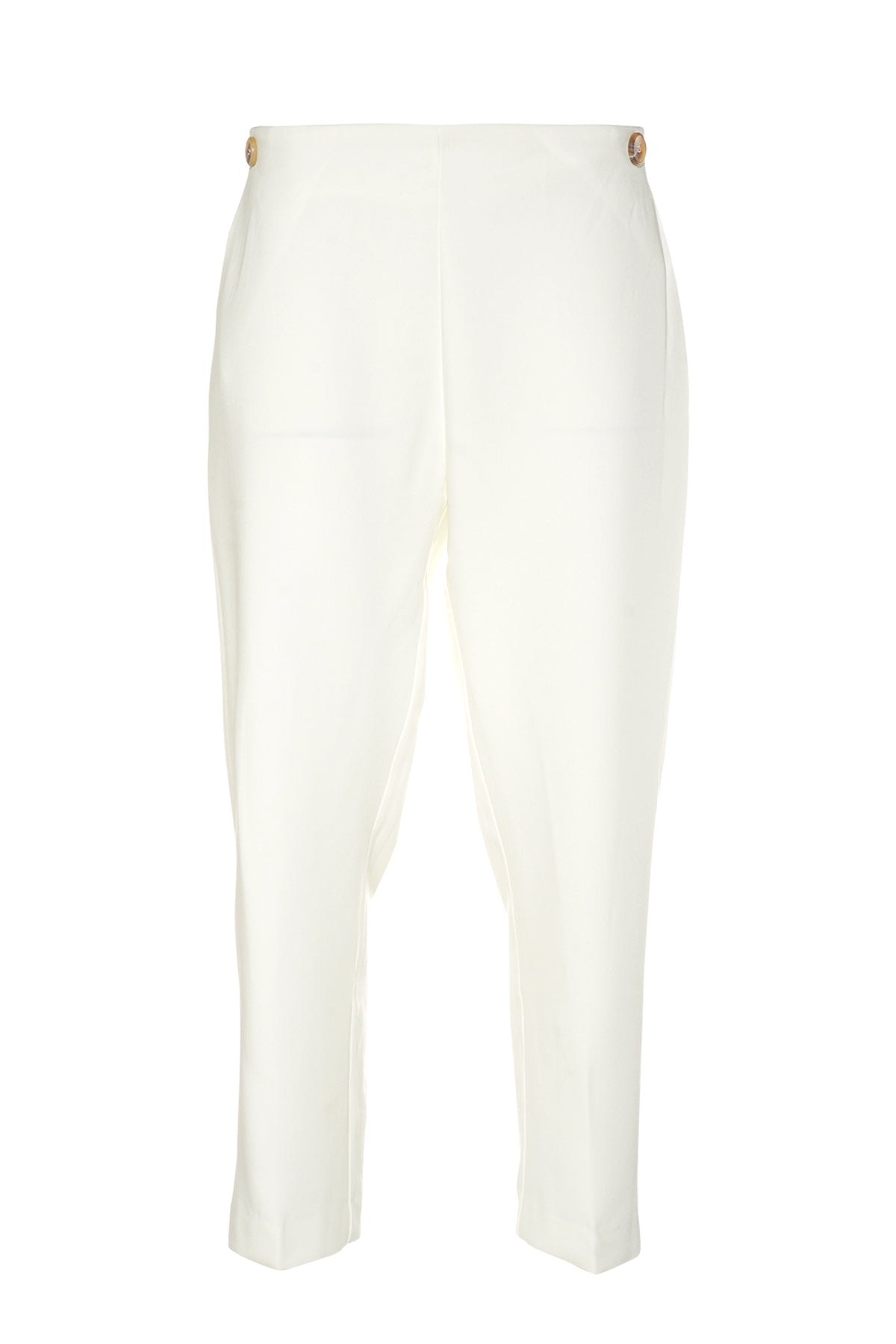 High Waist Pants - White – Buttonscarves