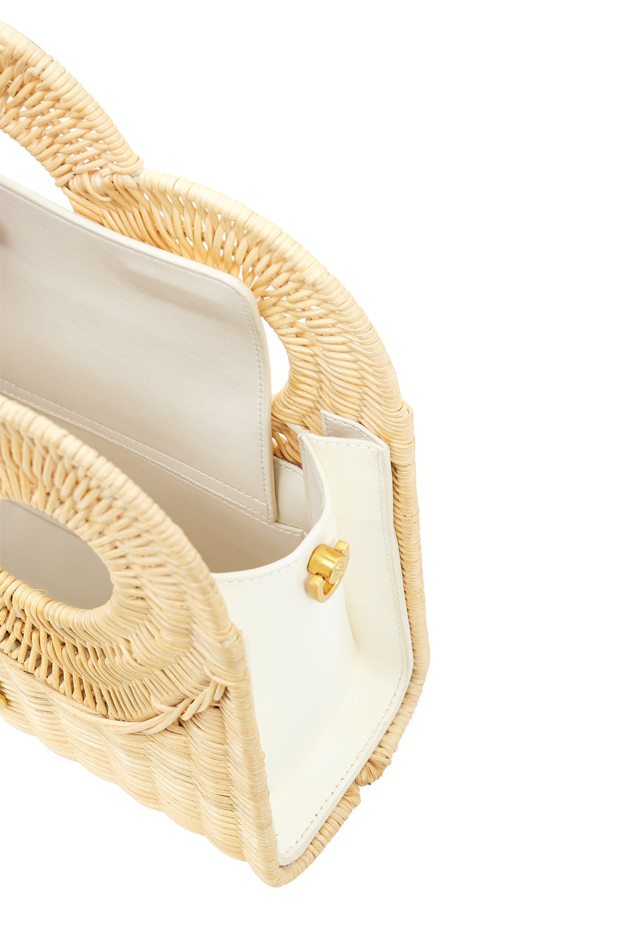 Hold Me Rattan Çanta Orta Boy - Beyaz