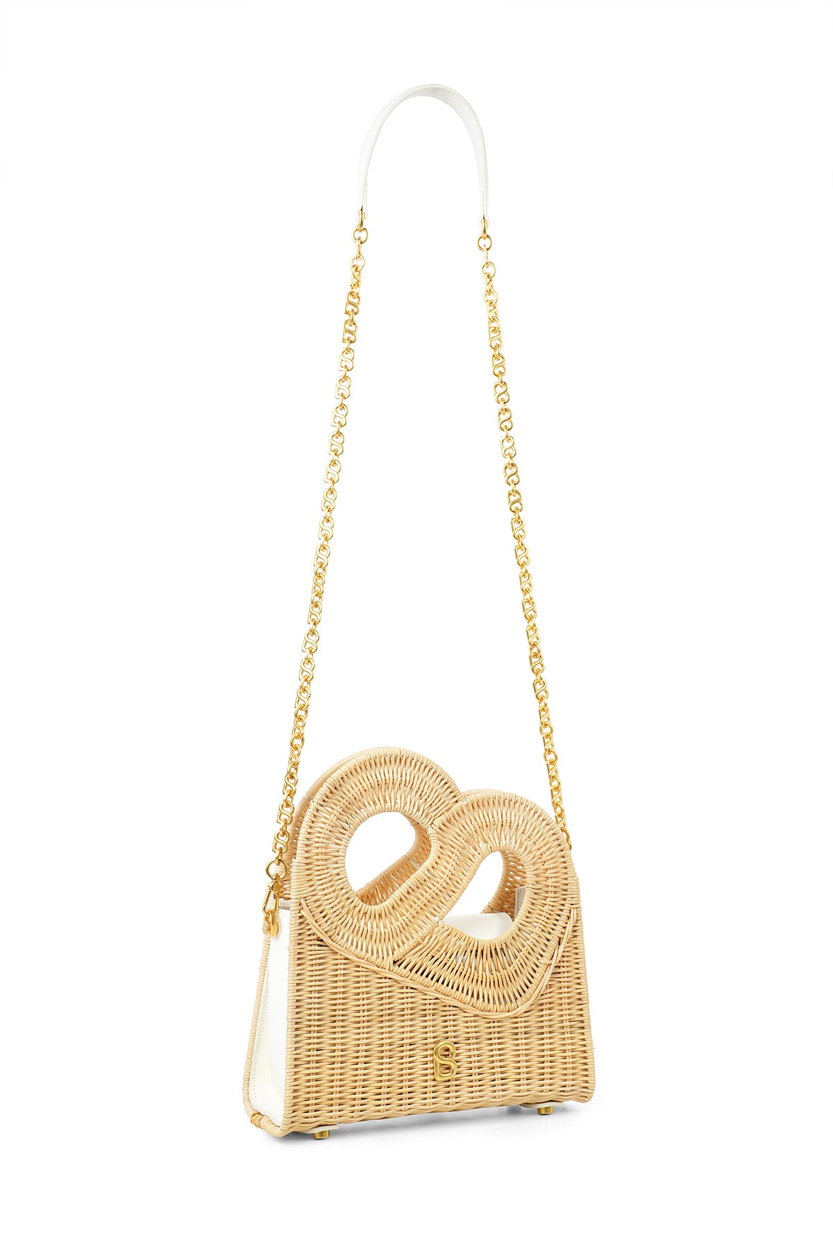 Hold Me Rattan Çanta Orta Boy - Beyaz