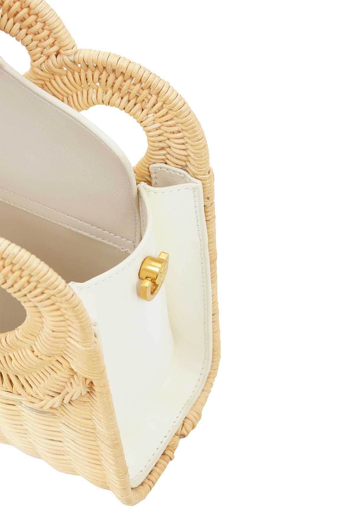 Hold Me Rattan Çanta Küçük - Beyaz