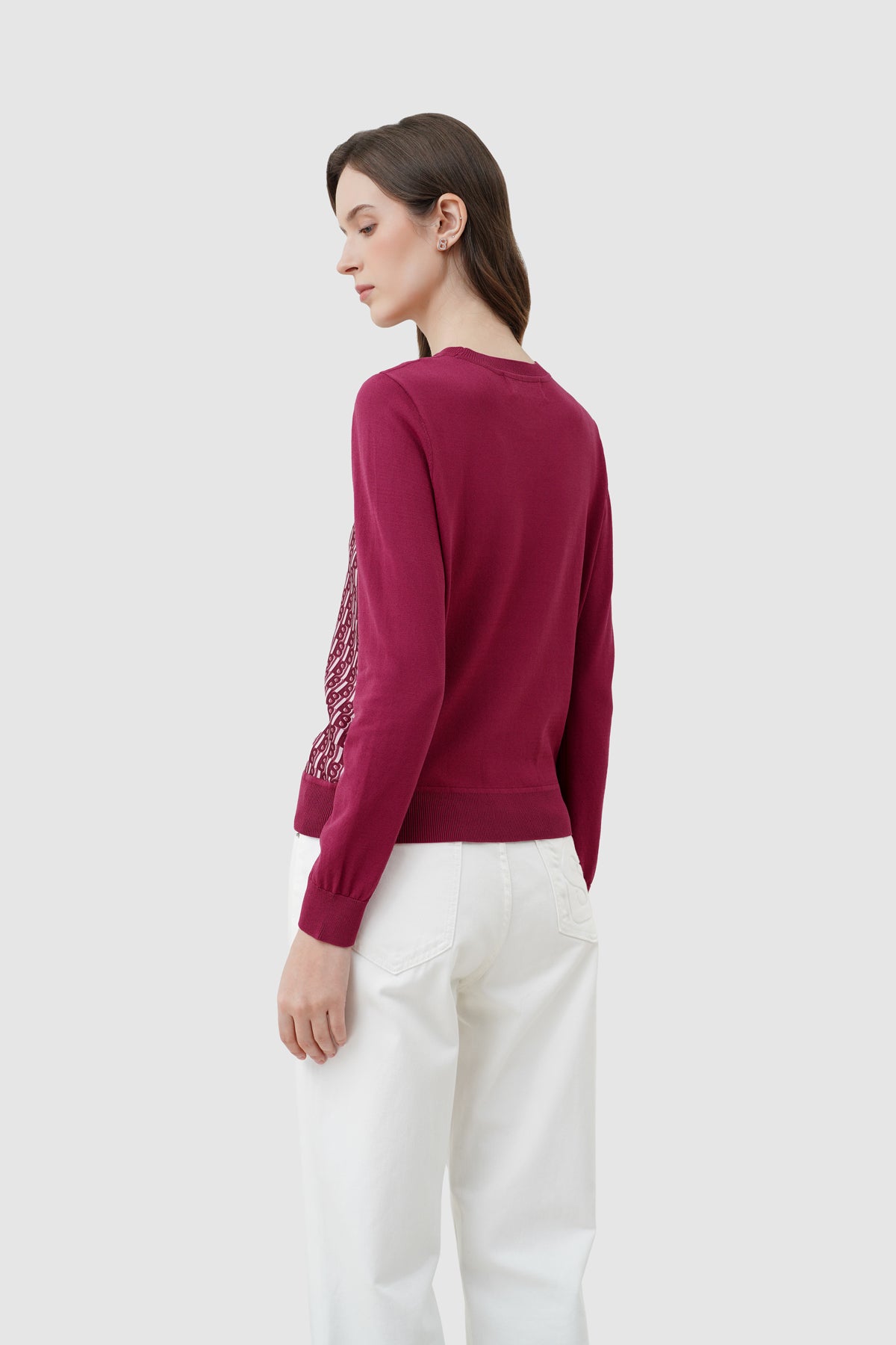 Leena Monogram Sweatshirt - Raspberry