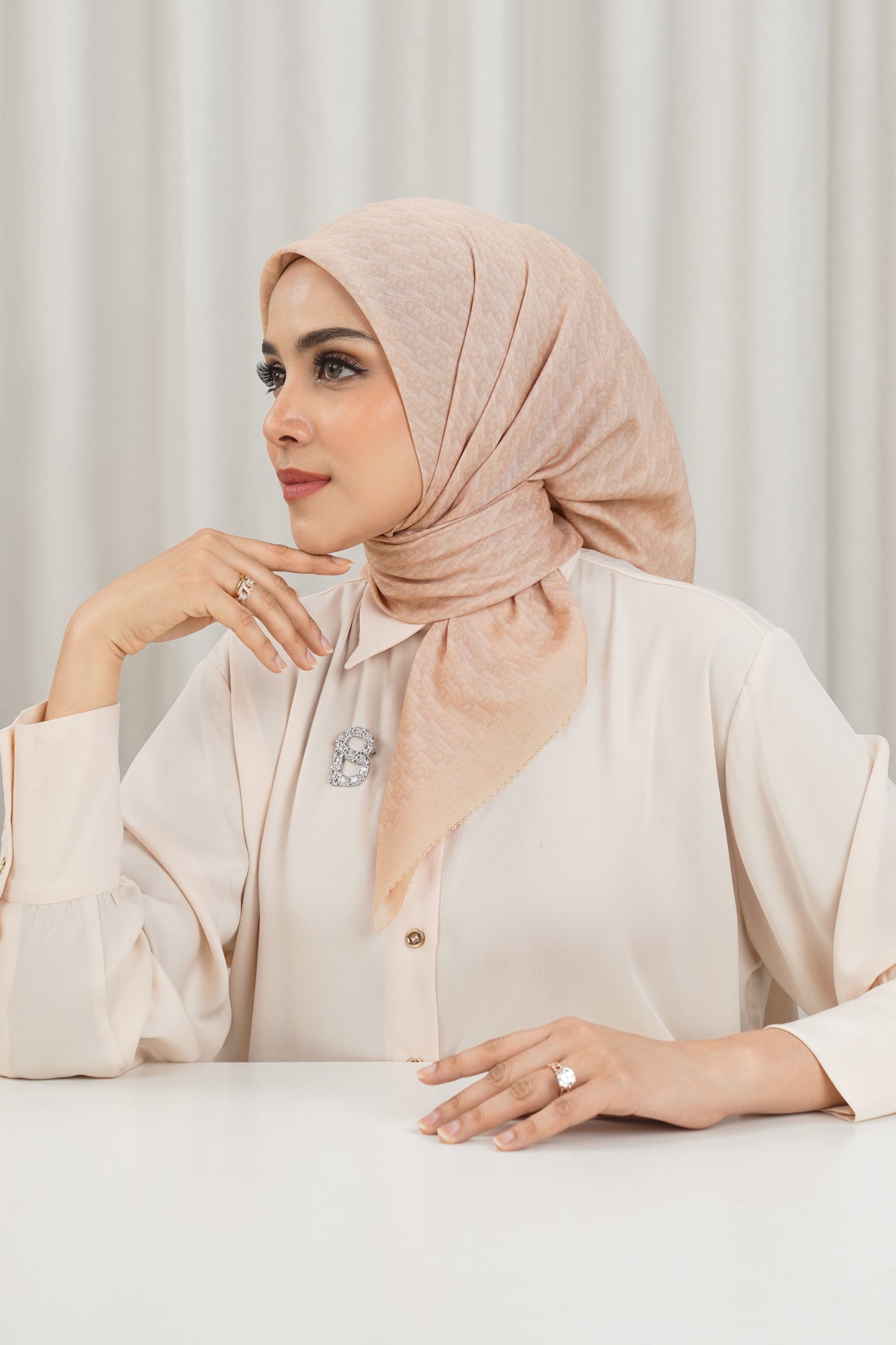 Leena Monogram Square - Ivory Cream