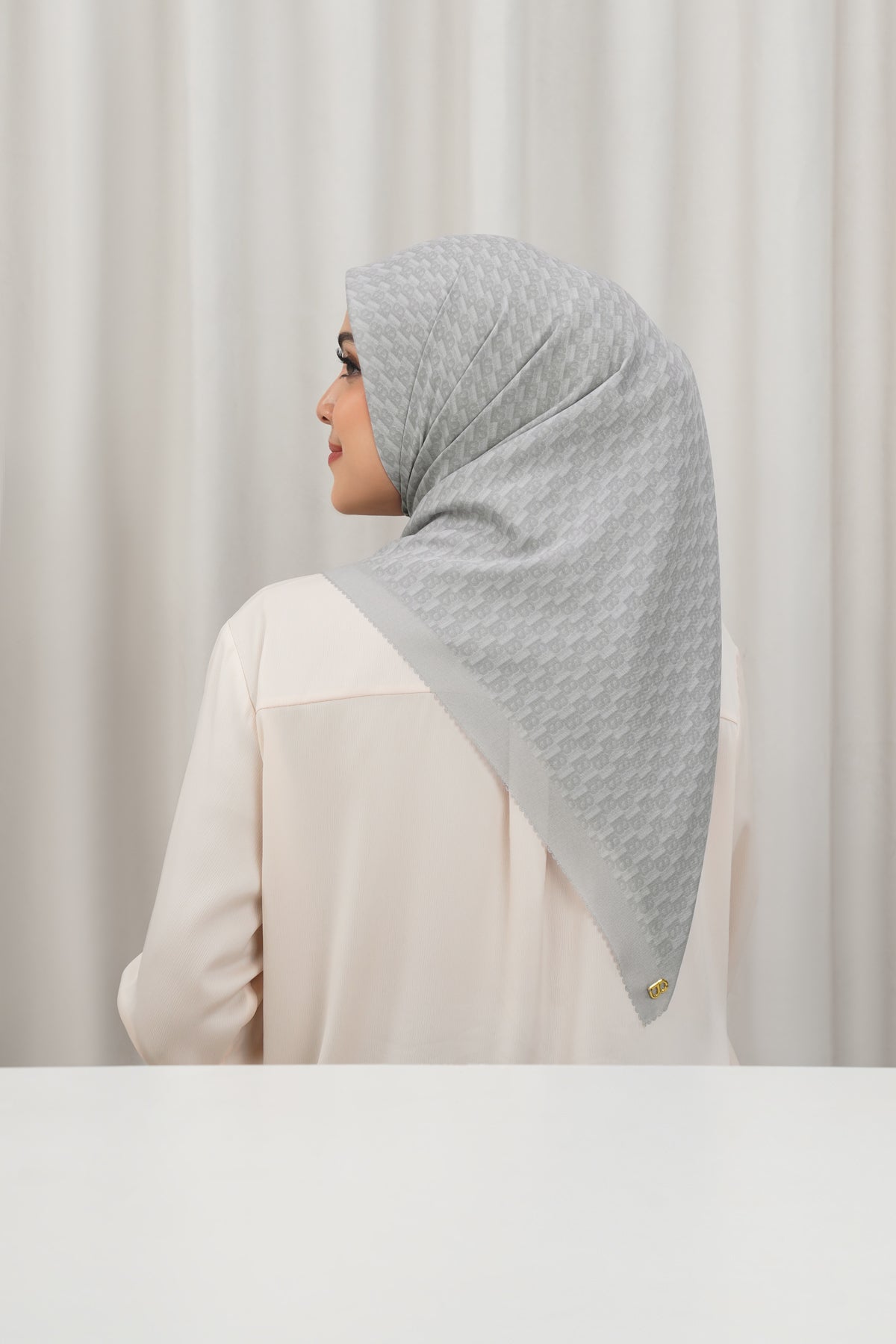 Leena Monogram Square - Misted Morn