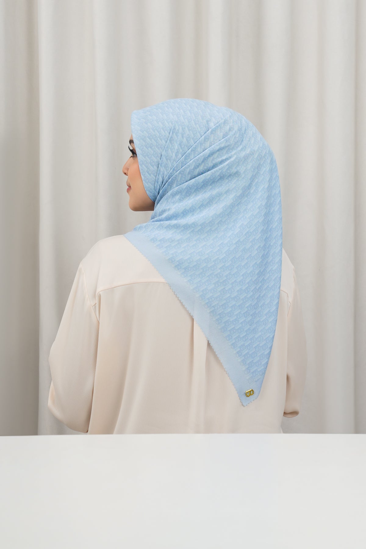 Leena Monogram Square - Powder Blue