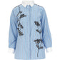Lenora Embroidery Shirt - Blue