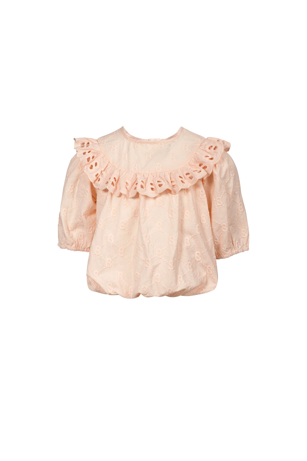 Monogram Beverly Ruffled Bluz - Şeftali Teni