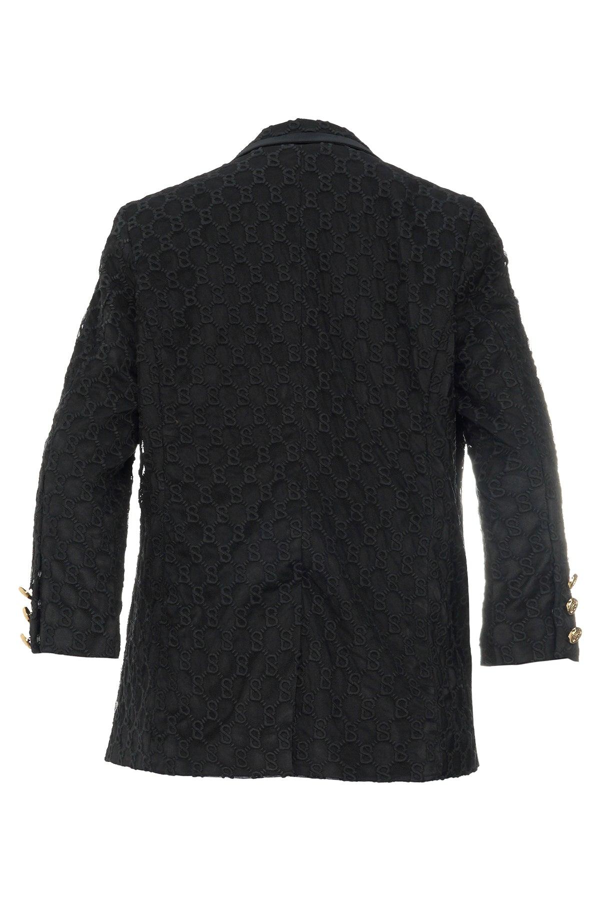 Monogram Embroidery Blazer - Black